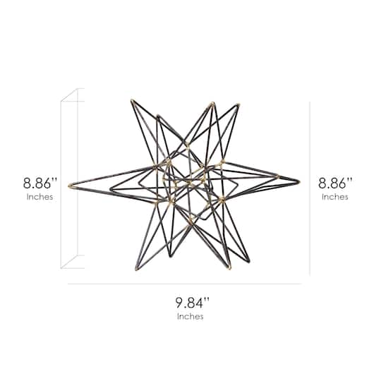 10" Gunmetal & Gold Metal Star Figurine
